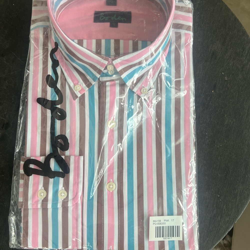 Boden Multicolor Striped Men's Shirt
